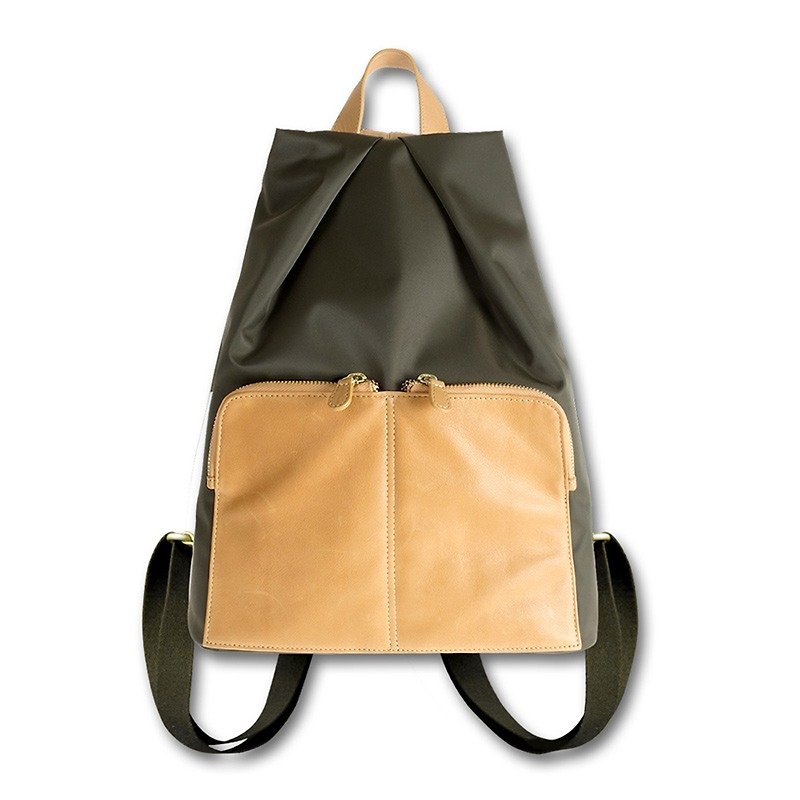New Arrivals ◆ after Samuel Ashley stitching leather city backpack - Fantasy Forest - Backpacks - Genuine Leather Green