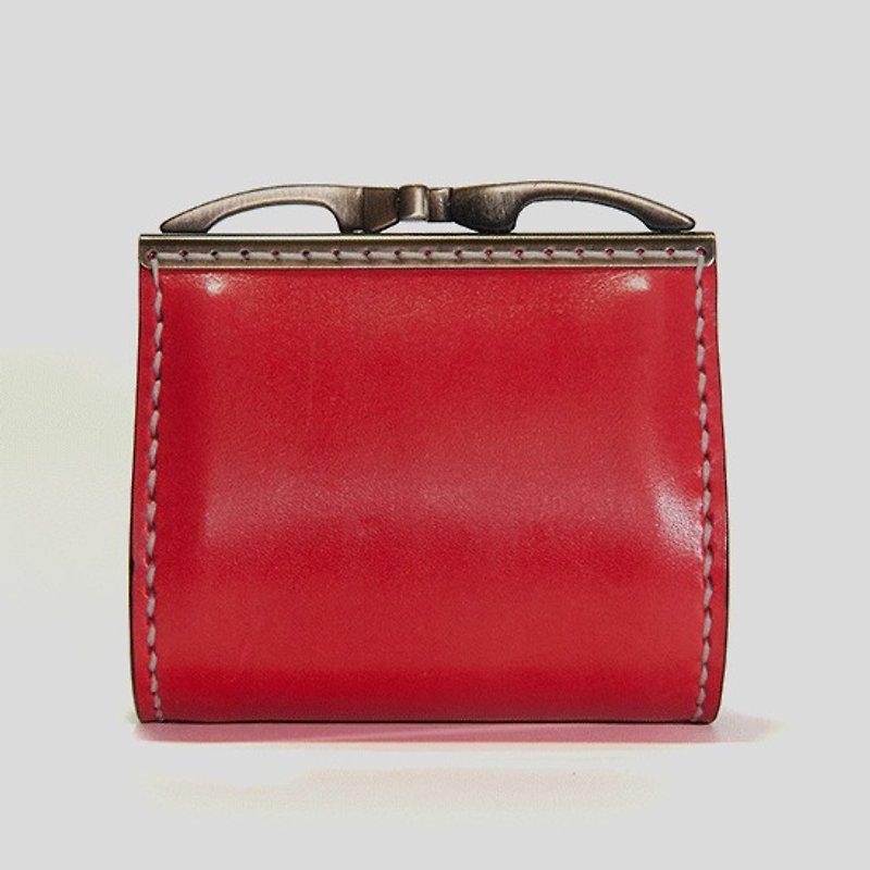 19.05 design X Charlie {Anmu} nostalgic coin purse - Coin Purses - Genuine Leather Red