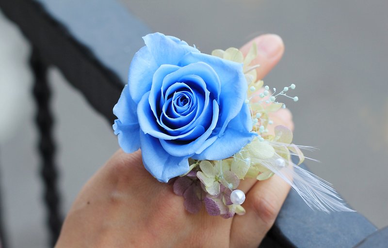 戒指花【不凋花系列】玫瑰花款 / 藍紫色 - 戒指 - 植物．花 藍色