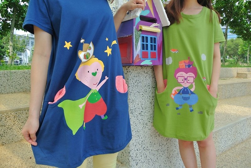 T-Shirt Dress Greenery - One Piece Dresses - Cotton & Hemp Green