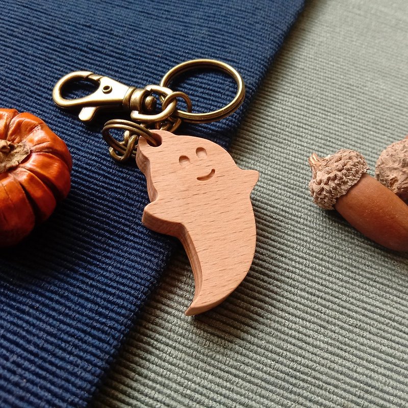 萬聖節鑰匙圈系列 / 客製化 手作Halloween - 鑰匙圈/鎖匙扣 - 木頭 咖啡色