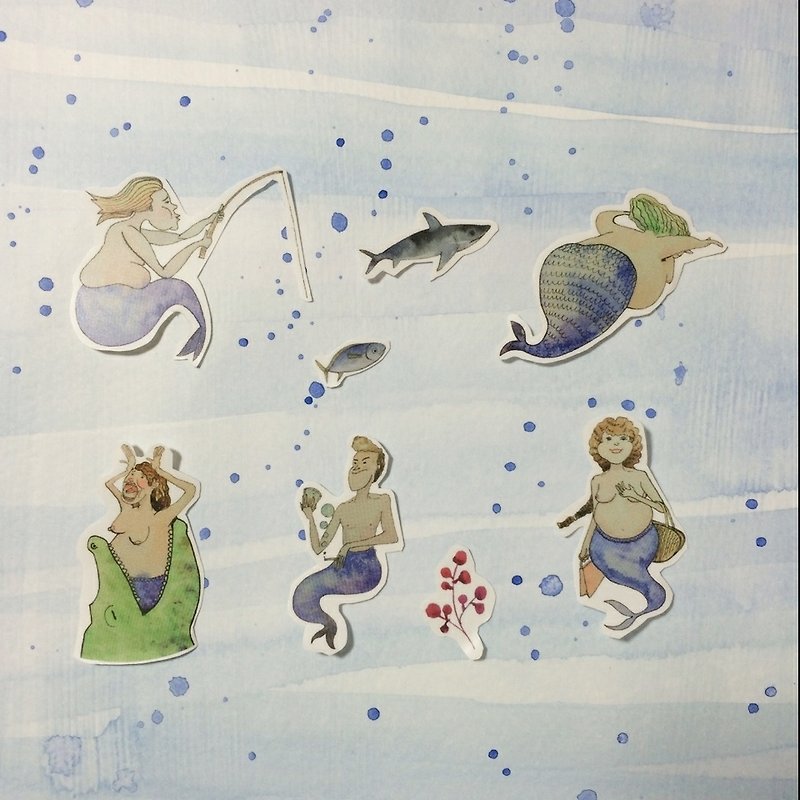 貼紙 人魚海洋系列 - 貼紙 - 其他材質 藍色
