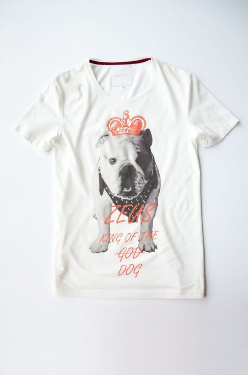 Machismo-ZEUS Bulldog T-shirt - เสื้อยืดผู้หญิง - วัสดุอื่นๆ ขาว