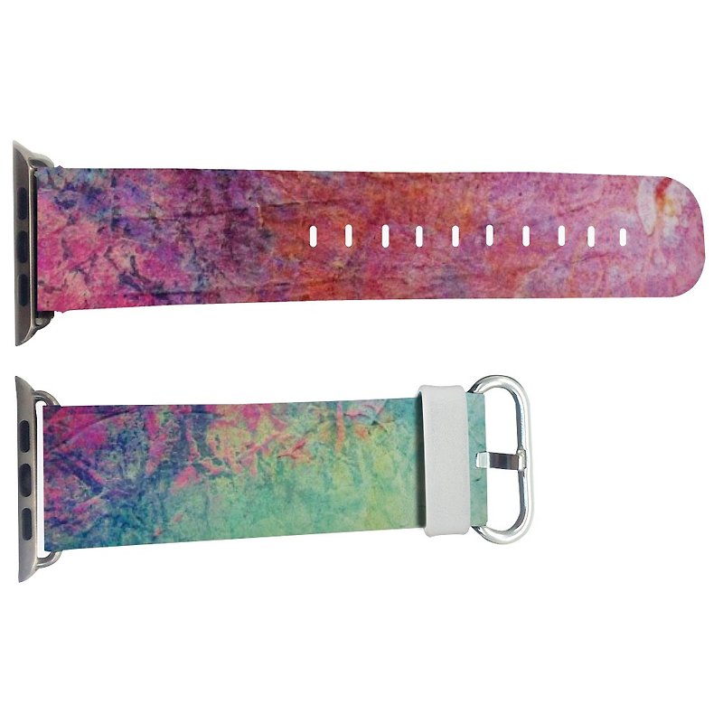 Watercolor Apple Watch Leather Strap Apple Watch Special Strap (WB14) - สายนาฬิกา - หนังแท้ 