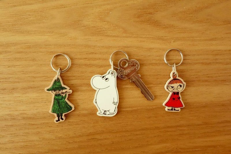 | 新品 | Moomin家族芬蘭限定小木鑰匙圈 - พวงกุญแจ - ไม้ ขาว