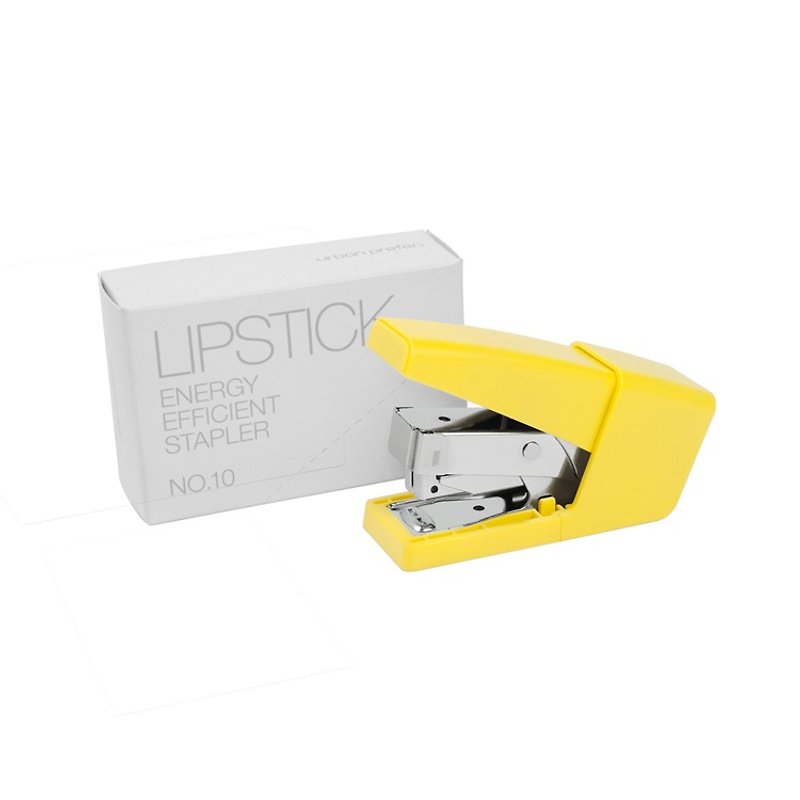 Lipstick labor saving stapler-yellow (10 gauge needle) - แม็กเย็บ - พลาสติก สีเหลือง