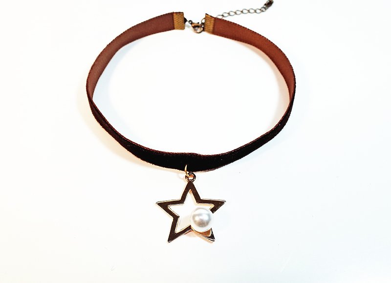W&Y Atelier - Brown Choker , Star Necklace (4 colors) - สร้อยคอ - วัสดุอื่นๆ สีเหลือง