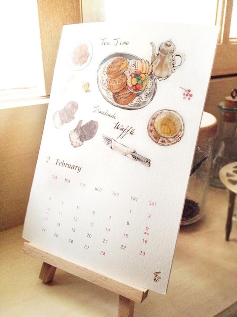 2013 {Atelier Hanu} The Ordinary Things限量雜貨手繪年曆 / 桌上型 ＊木製小畫架組＊ - 月曆/年曆/日曆 - 紙 卡其色