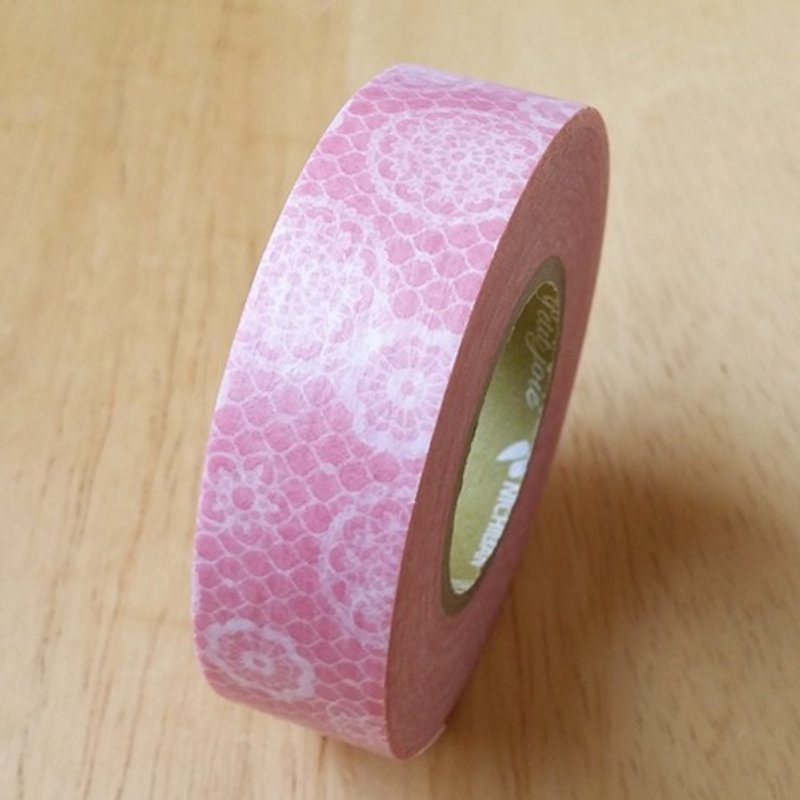 NICHIBAN Petit Joie Masking Tape and Paper Tape [Lace Wreath (PJMT-15S001)] - Washi Tape - Paper Pink