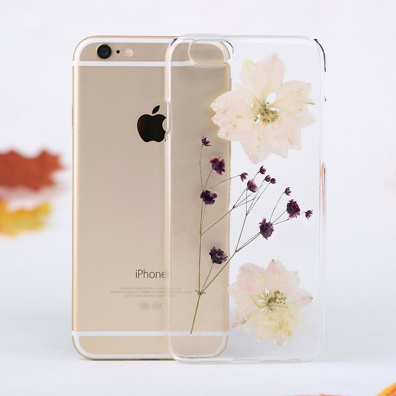 iPhone Case Handmade Pressed Flower Phone Case for iPhone Samsung - เคส/ซองมือถือ - พืช/ดอกไม้ หลากหลายสี