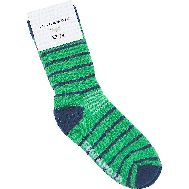 【北歐童裝】瑞典美麗諾羊毛保暖厚襪1歲至10歲 綠色/深藍 - 嬰兒襪子 - 羊毛 綠色