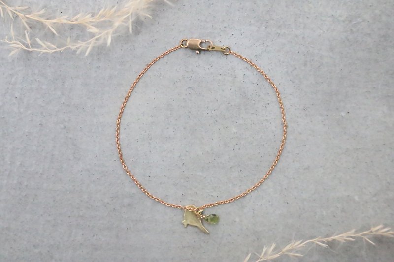Tourmaline bracelet 0413 little bird - Bracelets - Gemstone Green