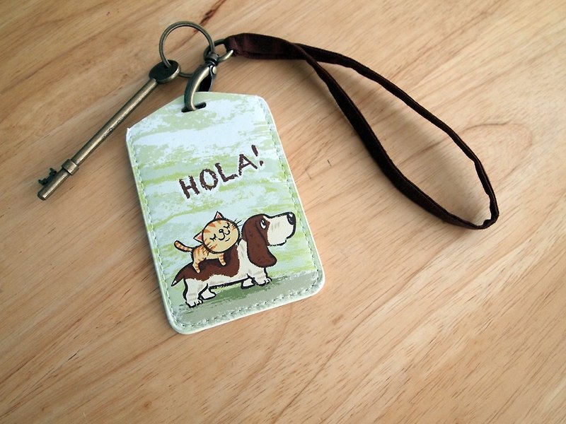 Multi-function card holder key ring-Hola! Bujdu - ที่ใส่บัตรคล้องคอ - หนังเทียม หลากหลายสี