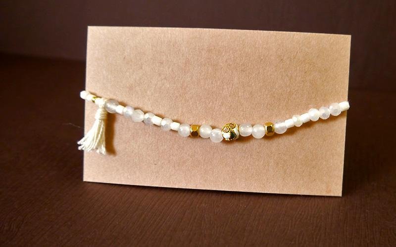 SL205 Light you up Vintage Cloisonne Tassel Bracelet - สร้อยข้อมือ - วัสดุอื่นๆ ขาว