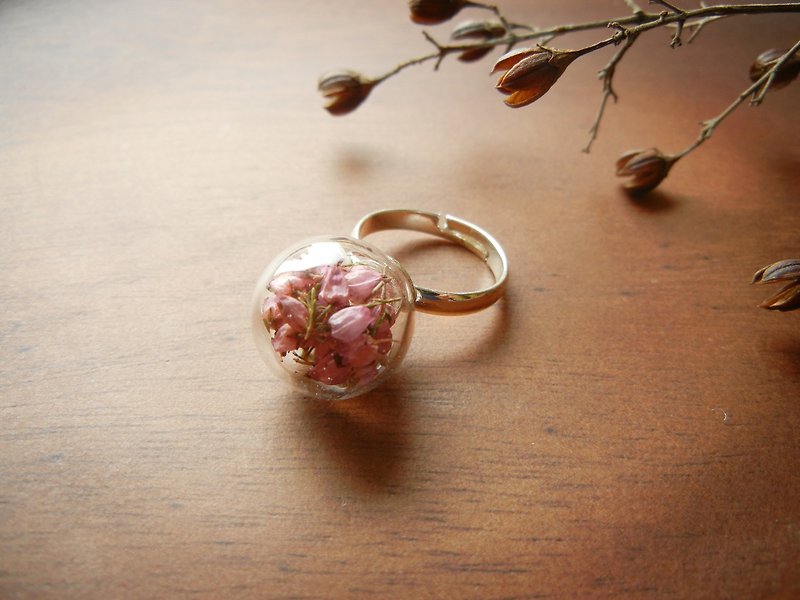 *Coucoubird*Peach color flower glass ball ring - General Rings - Glass Pink