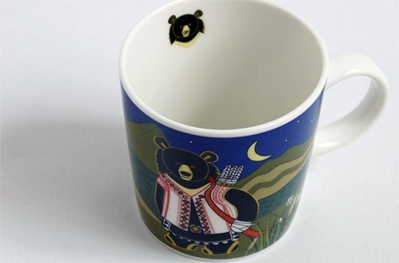 台灣黑熊插畫馬克杯 - 咖啡杯 - 瓷 銀色