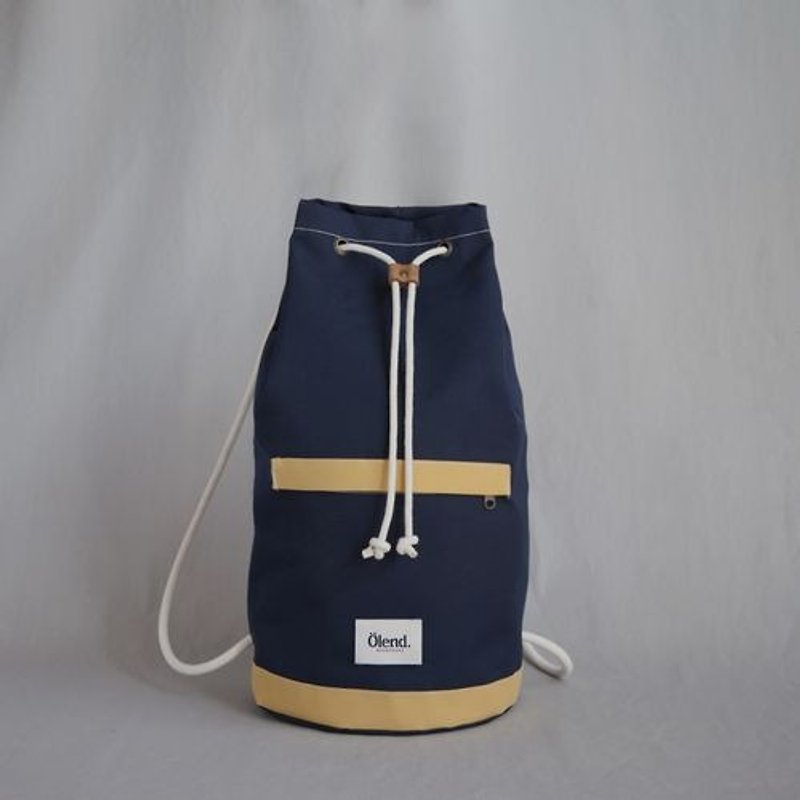 [100% handmade in Spain] Ölend Tramuntana Fabric | Drawstring backpacks (Navy) - Backpacks - Other Materials Blue