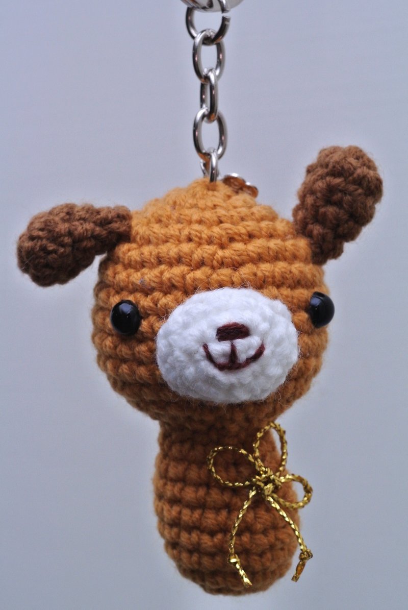 【Knitting】Chinese Zodiac Series-Dogs come to wealth and honor - Keychains - Other Materials Brown