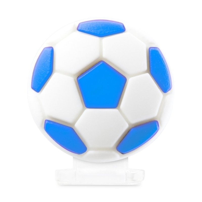 ライトニングキャップフットボール（ブルー） - スマホスタンド・イヤホンジャック - シリコン ホワイト