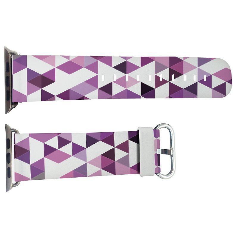 Purple Triangle Apple Watch Leather Strap Apple Watch Special Leather Strap (WB13) - สายนาฬิกา - หนังแท้ 