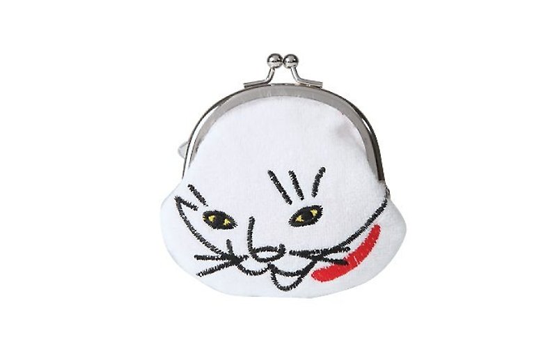 【JingdongはすべてKYO-TO-TO] Sanmaoの猫がZU持っシ良い五十から三布供給猫_財布 - 小銭入れ - 刺しゅう糸 ホワイト