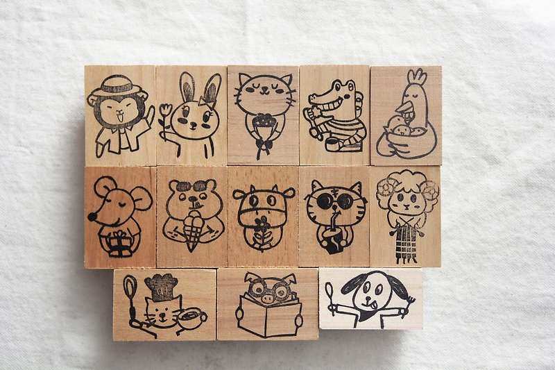 [Seal] cute zoo hand carved seal - Stamps & Stamp Pads - Wood White