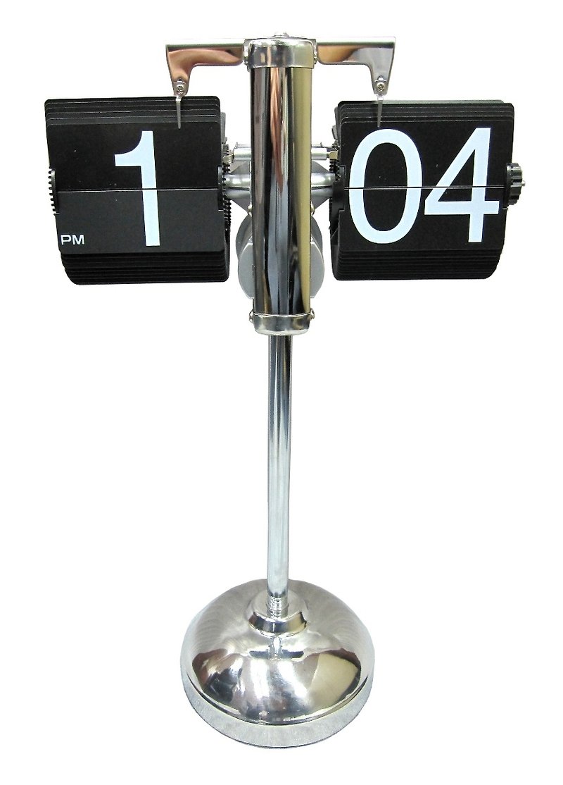 Gold silver flip Shu Zhong (height adjustable) Metal Draw bar Flip clock (Adjustable height) - นาฬิกา - โลหะ สีดำ