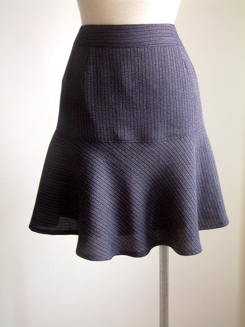 平衡系列-裙子(藍條紋) - 裙子/長裙 - 其他材質 藍色
