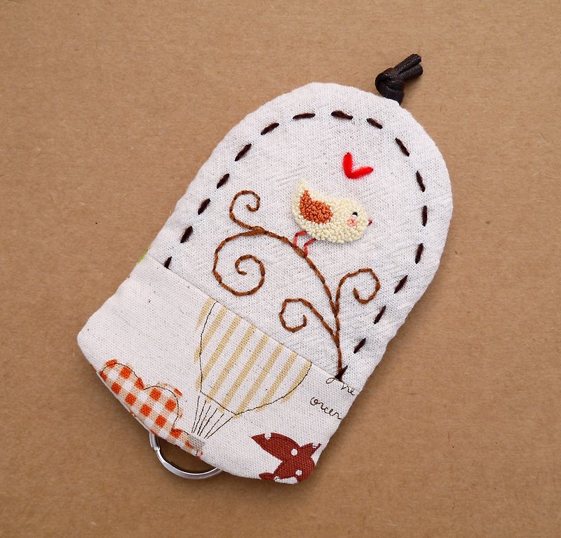 Little Yellow Bird Embroidery Wallets - Keychains - Other Materials 