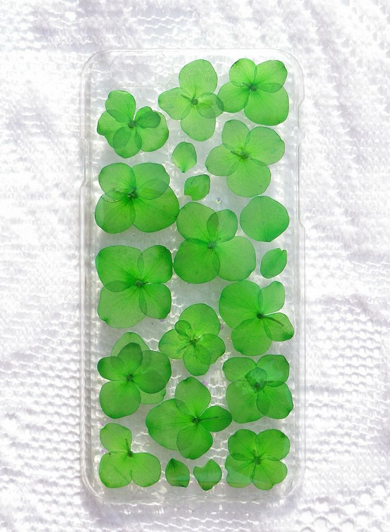 Pressed flower phone case, iphone 6, Green Hydrangea - Phone Cases - Plastic Green