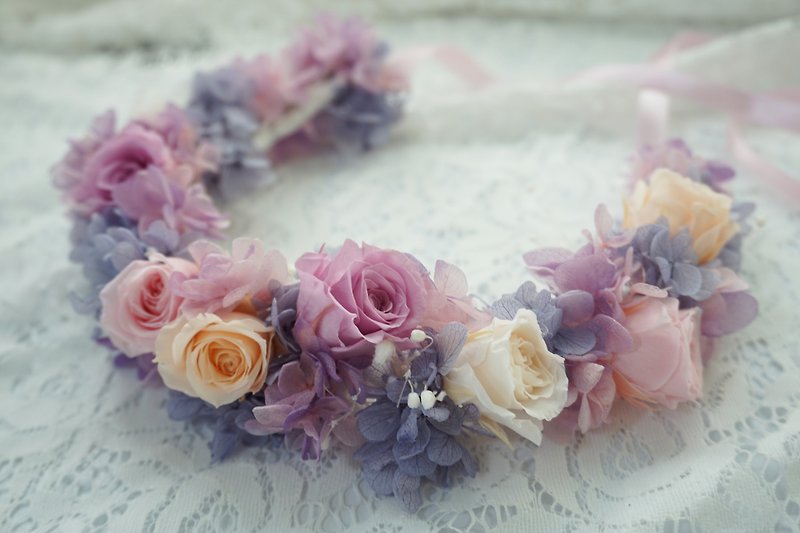 Everlasting Flower Bridal Tiara Wreath - Dried Flowers & Bouquets - Plants & Flowers Purple