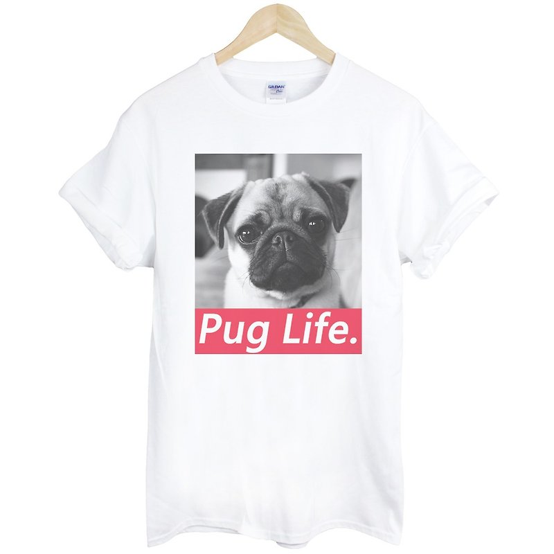 PUG LIFE#2 半袖Tシャツ -2 color パグ、犬、犬、動物、アート、デザイン、ファッション、テキスト、ファッション - Tシャツ メンズ - その他の素材 多色