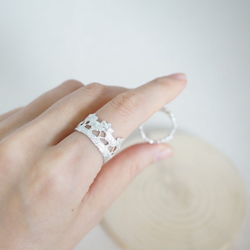 客製蕾絲戒指 - 純銀款 - 戒指 - 純銀 銀色