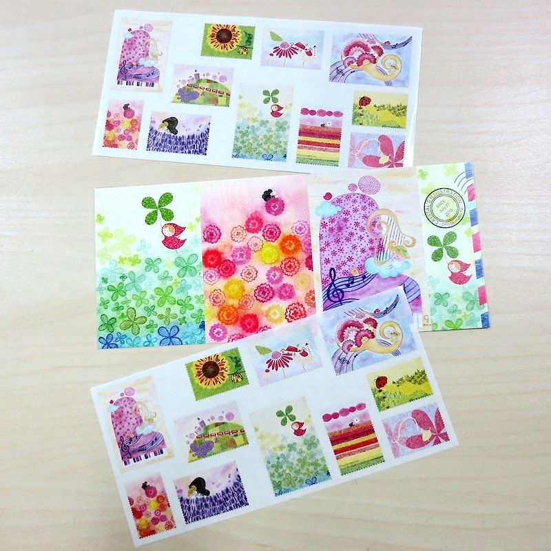 克里斯多郵票貼紙－花仙子 - 貼紙 - 紙 多色