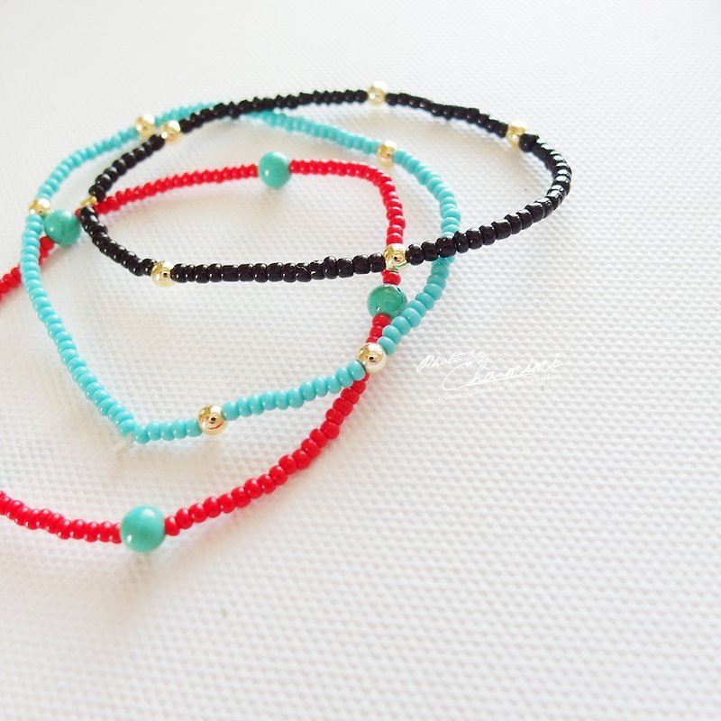 Cha mimi. Fun series. Color mini fine bracelets - Bracelets - Other Materials Red
