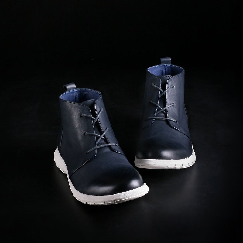 Vanger 優雅美型‧運動潮流休閒沙漠靴 Va184藍 - 男靴/短靴 - 真皮 藍色