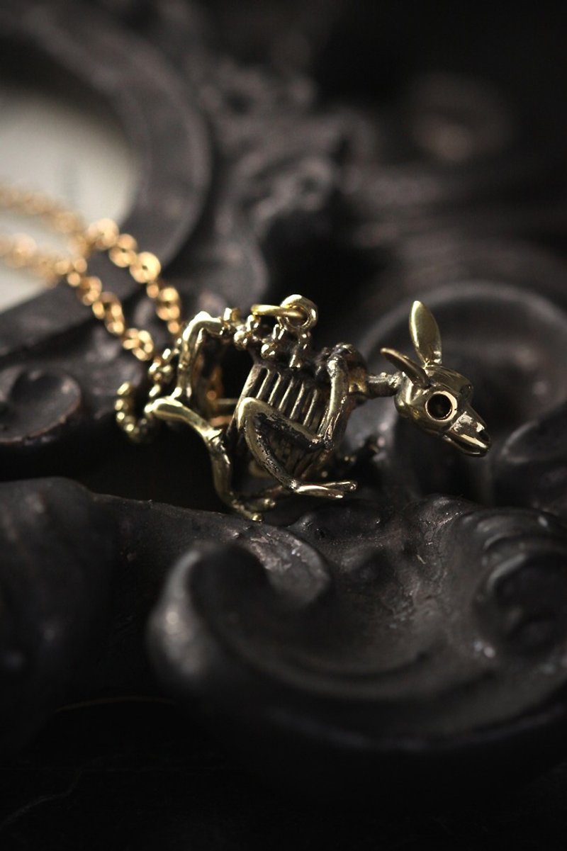 Small Rabbit Skeleton Necklace by Defy. - Necklaces - Other Metals 