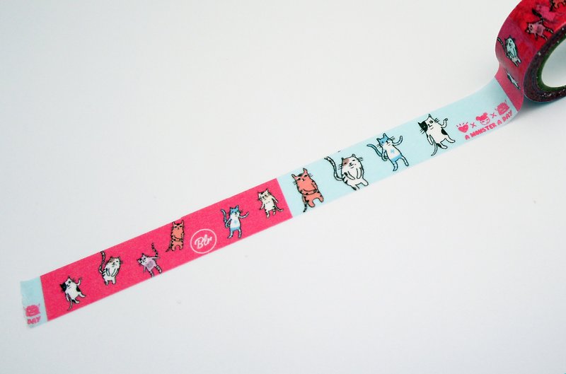 BLR  A monster a day Paper tape [ Cat ] - Washi Tape - Paper Red