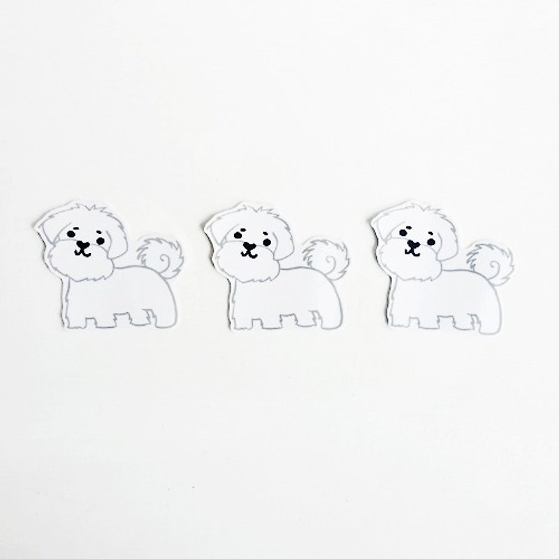 Funny stickers waterproof stickers everywhere - Maltese dog - สติกเกอร์ - วัสดุกันนำ้ ขาว