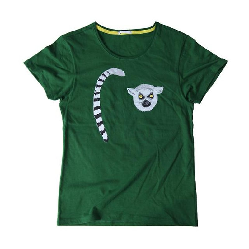 Animal T-shirt ring-tailed lemur Tcollector - เสื้อยืดผู้ชาย - ผ้าฝ้าย/ผ้าลินิน สีเขียว