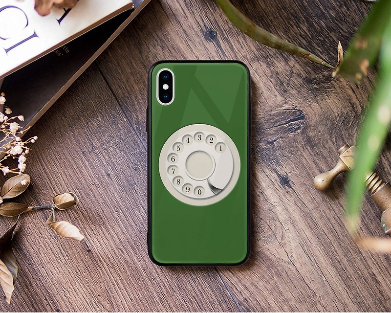緑の電話ダイヤルレトロiPhone13 Pro Max 12 11 XS XR X SE PCAM63C - スマホケース - プラスチック グリーン