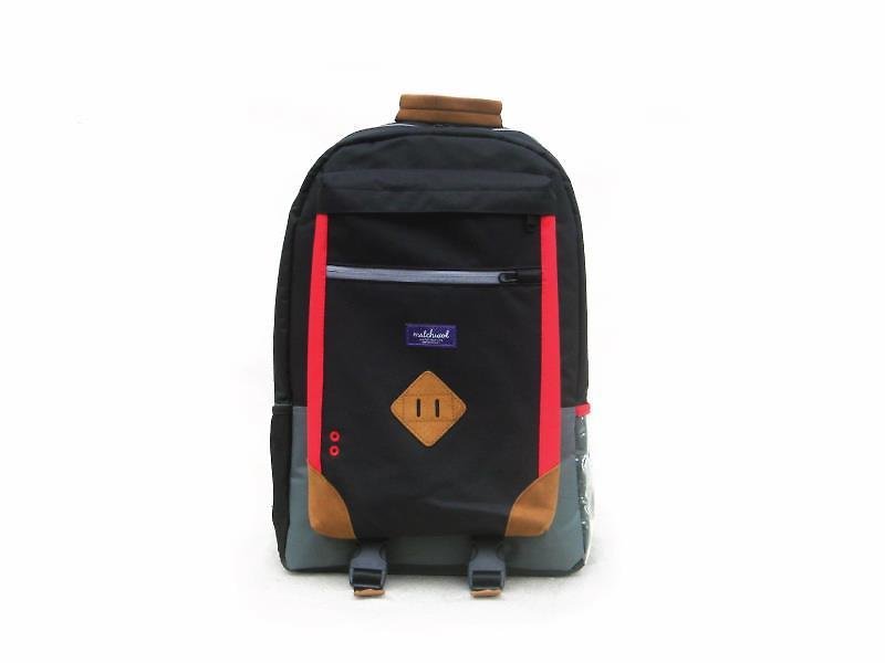火柴木設計 Matchwood Russell 多夾層後背包 17吋筆電夾層 紅色款 - 後背包/書包 - 其他材質 紅色