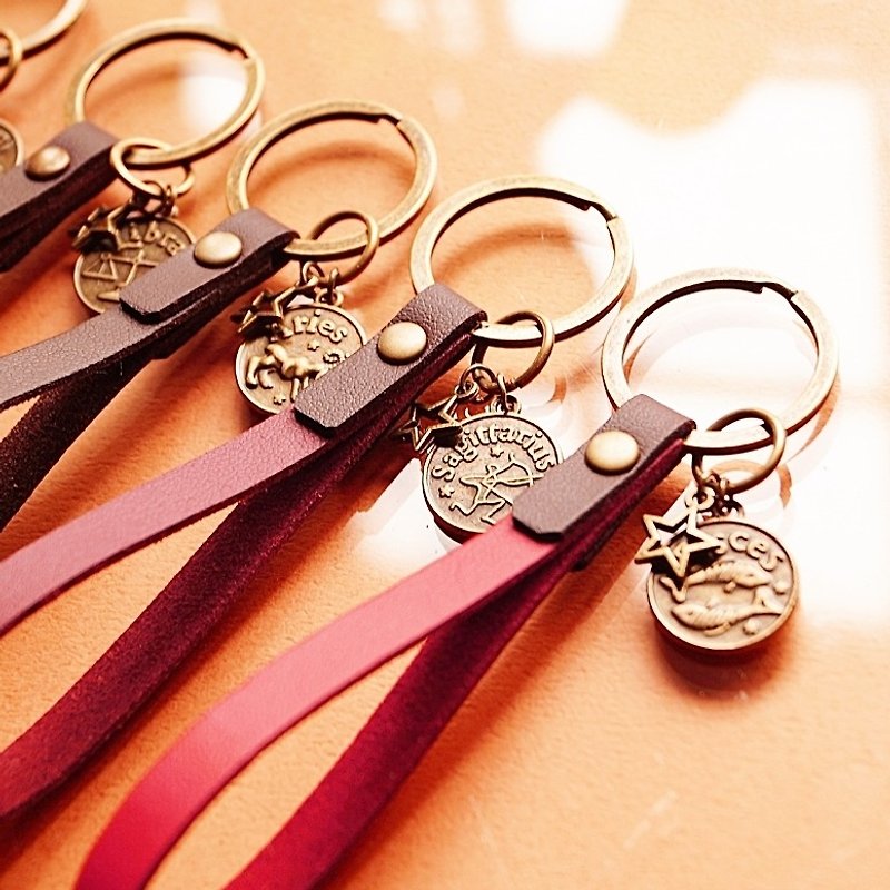 Our Stars key ring 12 constellation key ring special price mobile phone strap customized gift - ที่ห้อยกุญแจ - โลหะ สีแดง