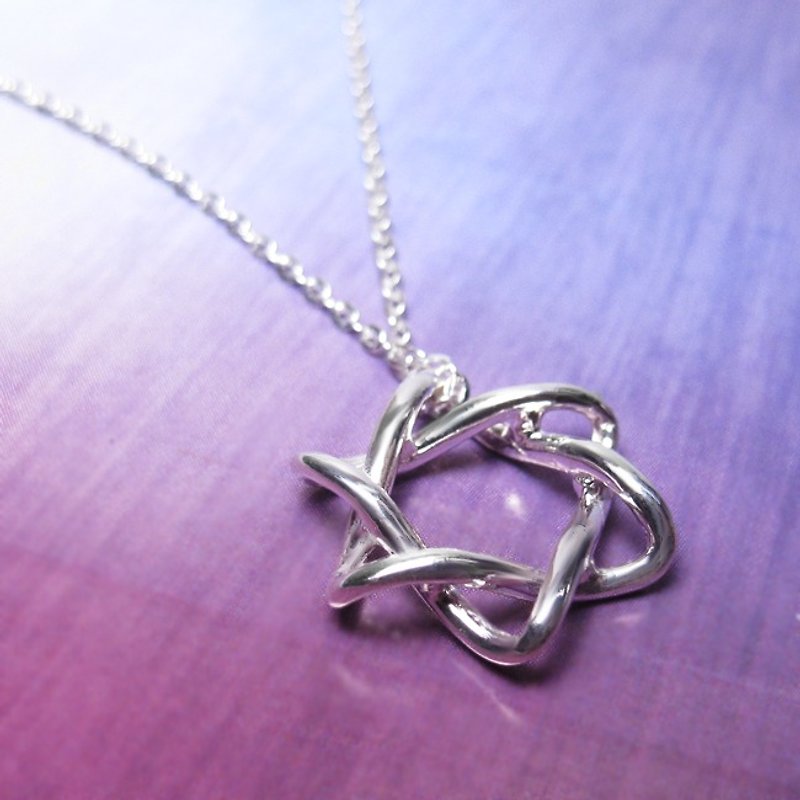 Star Necklace - Guardian handmade sterling silver necklace hexagram -64design - สร้อยคอ - โลหะ ขาว