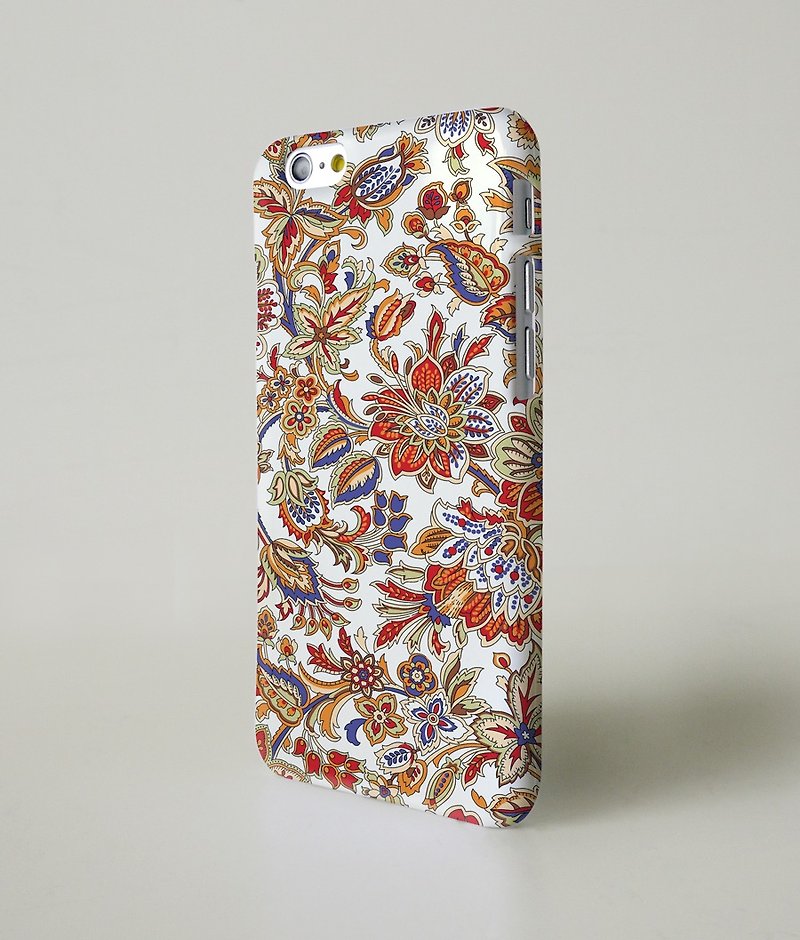 Floral pattern burnt brown classic white 3D Full Wrap Phone Case, available for  iPhone 7, iPhone 7 Plus, iPhone 6s, iPhone 6s Plus, iPhone 5/5s, iPhone 5c, iPhone 4/4s, Samsung Galaxy S7, S7 Edge, S6 Edge Plus, S6, S6 Edge, S5 S4 S3  Samsung Galaxy Note 5 - เคส/ซองมือถือ - พลาสติก หลากหลายสี