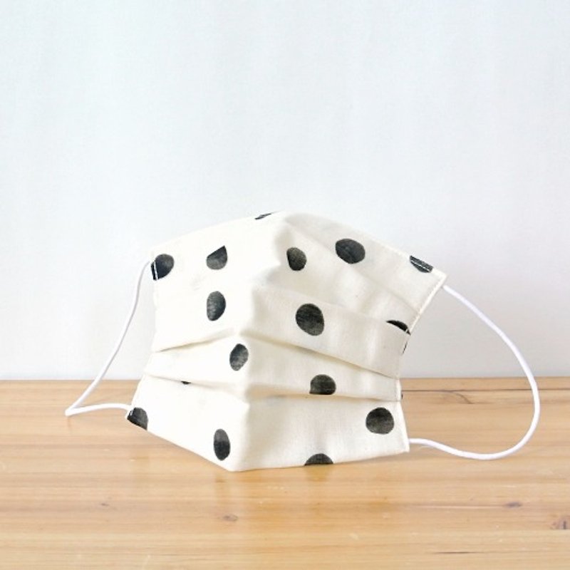 TEMARIYA | handmade mask Dot White | Japan manufacturing Great fit - หน้ากาก - ผ้าฝ้าย/ผ้าลินิน ขาว