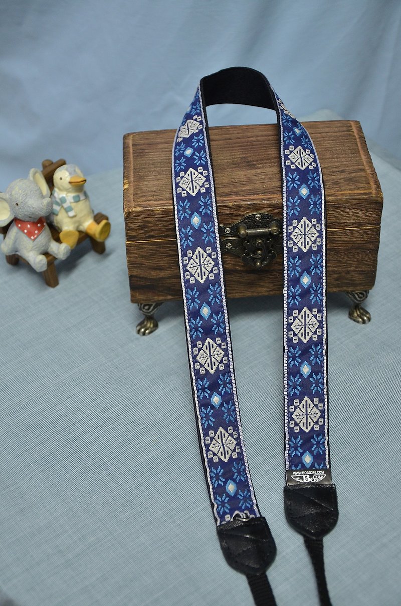 Blue decorated Shuya strap camera strap Ukulele Camera Strap - Camera Straps & Stands - Other Materials 