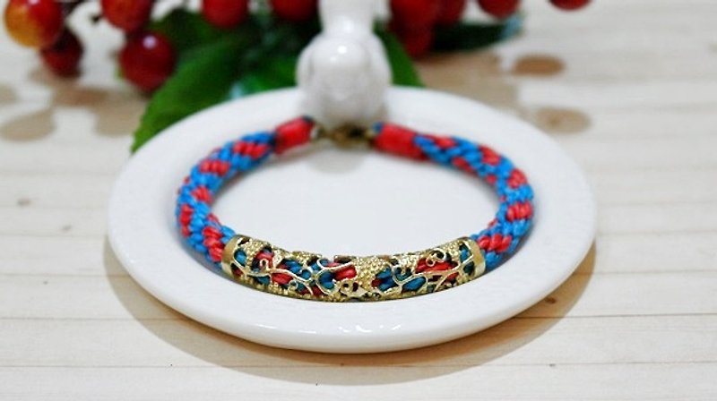 Thai silk wax brass wire X * * Huaqiao dream // // color can be chosen - Bracelets - Wax Blue
