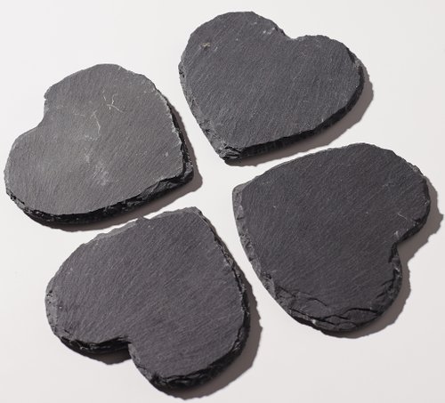 Gray Heart Shale Coaster | Absorbent Coaster | Shaped Coaster | Non-slip Coaste