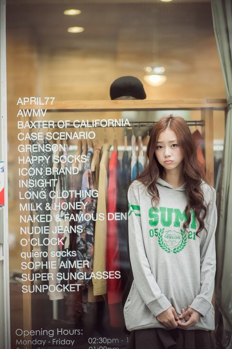 SUMI △ classic little velvet hoodie ▽ 2AF017_ cannabis gray / green color - สเวตเตอร์ผู้หญิง - ผ้าฝ้าย/ผ้าลินิน สีเขียว